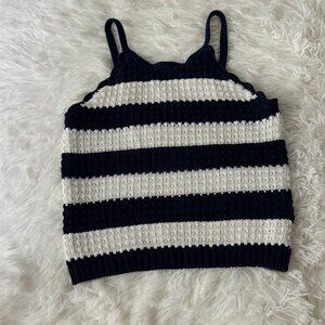 Ten Sixty Sherman Girls Navy & White Knit Striped Top – Size Medium